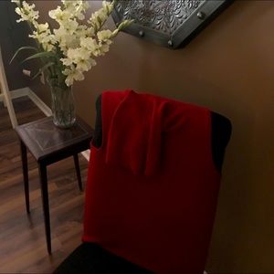 Vivid Red cowl neck sleeveless sweater blouse